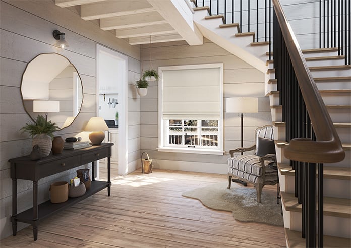 Corrugation, Pale Cream - Motorised Roman Blind - Image 6